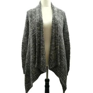 Talbots Chunky Wool Alpaca Waterfall Cardigan Sweater LG